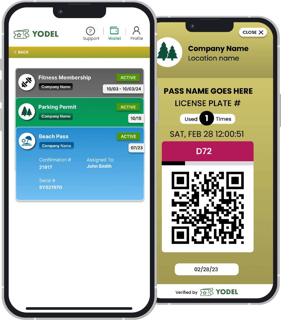 Yodel Pass for Memberships, Passes, & Tickets