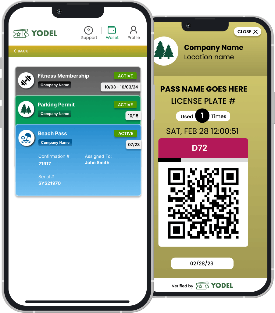 Yodel Pass for Memberships, Passes, & Tickets Yodel Pass for Memberships, Passes, & Tickets