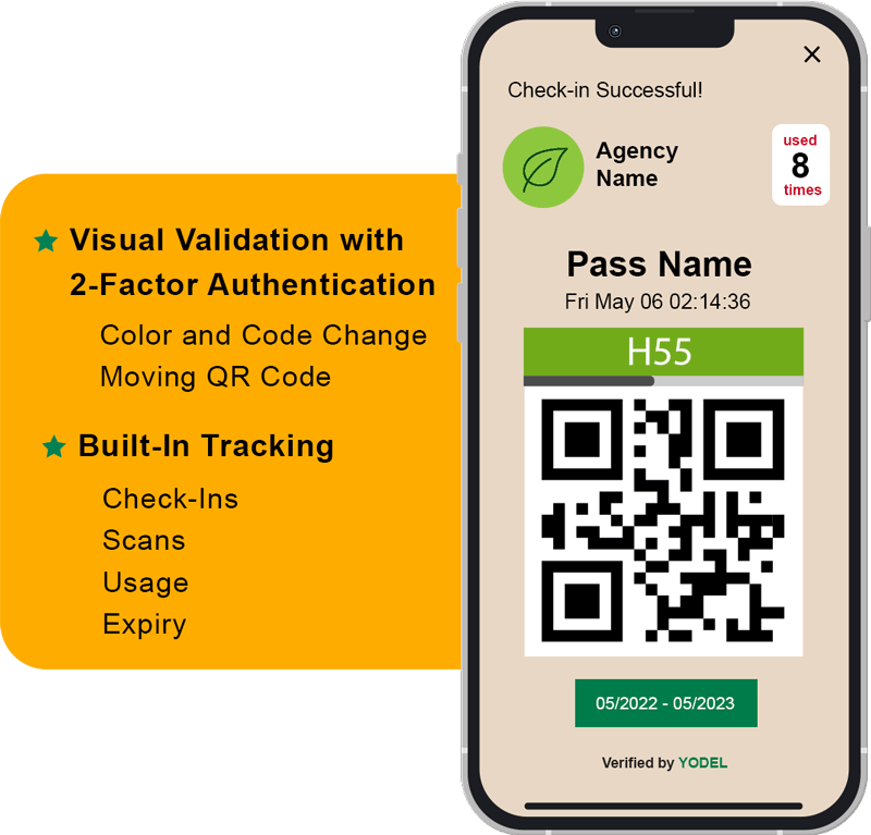 Yodel pass moving QR code.