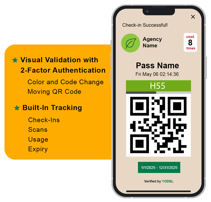 Yodel pass moving QR code.