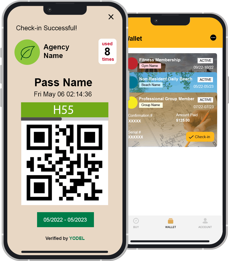 Yodel Pass can be used for a gated entrance Yodel Pass can be used for a gated entrance