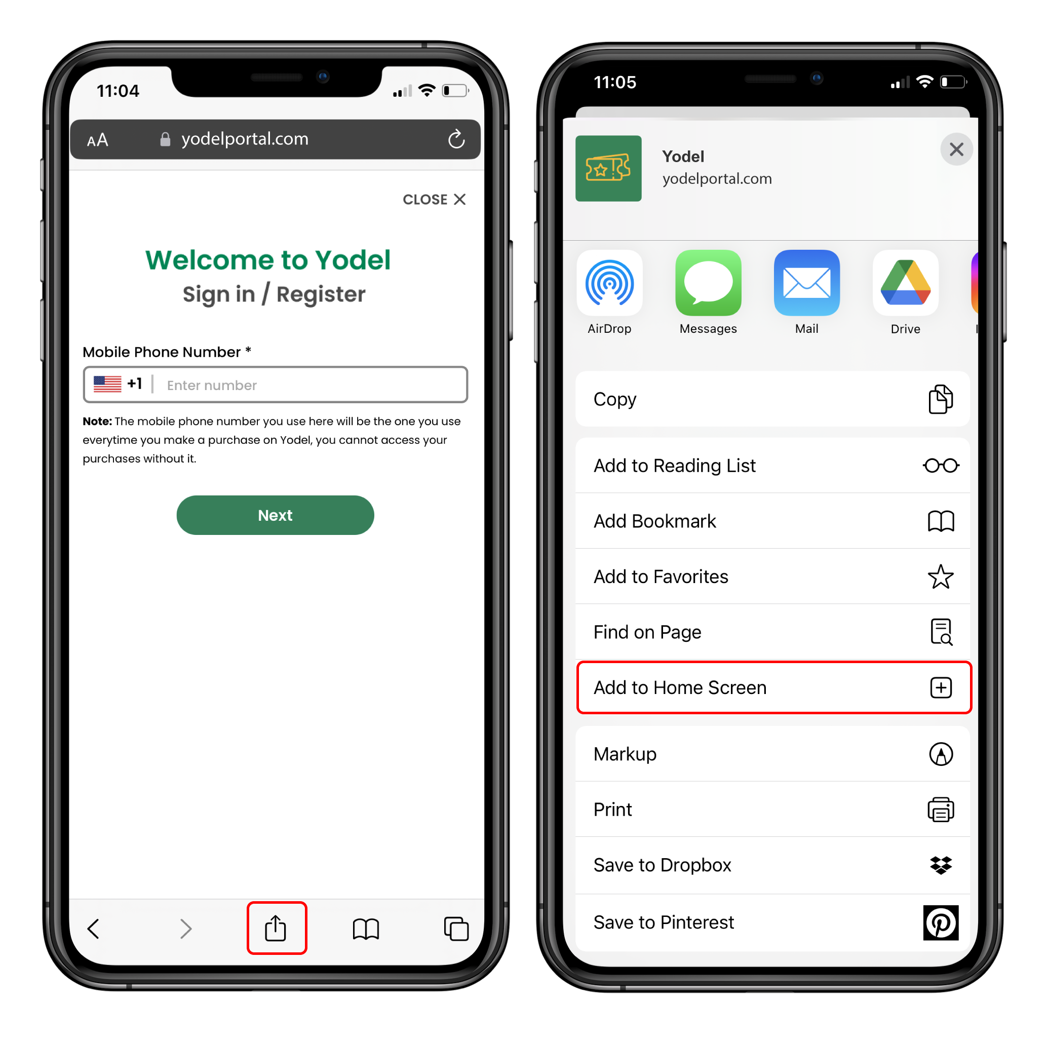 Save to Home Screen for iOS Device Save to Home Screen for iOS Device