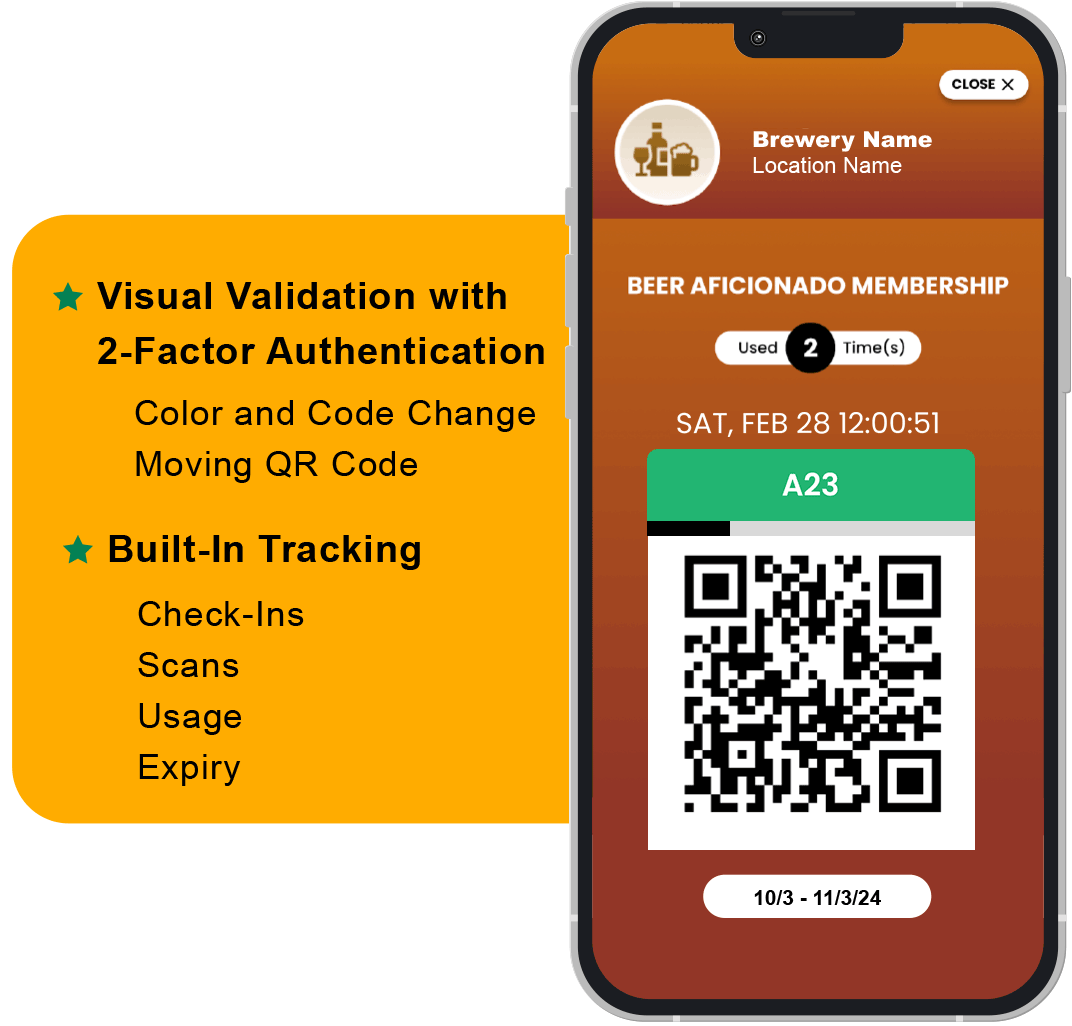 Visual validation with two-factor authentication. Built-in tracking.