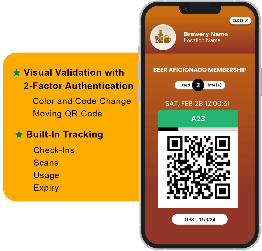 Visual validation with two-factor authentication. Built-in tracking.