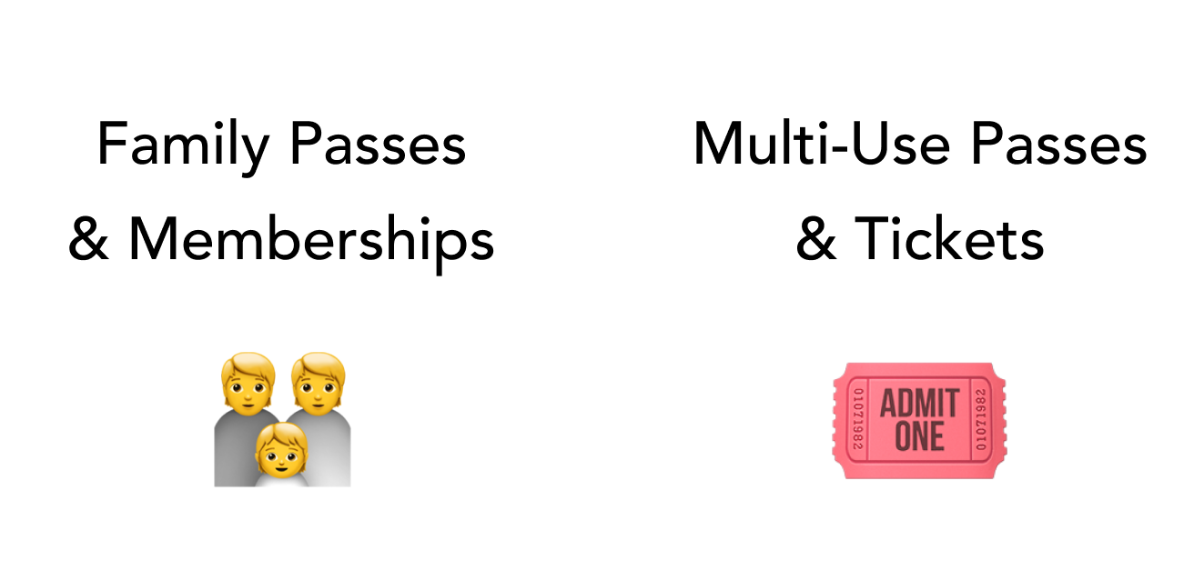 Family passes and multi-use passes