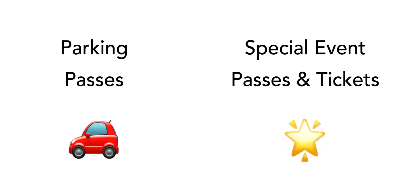 Parking and special event passes
