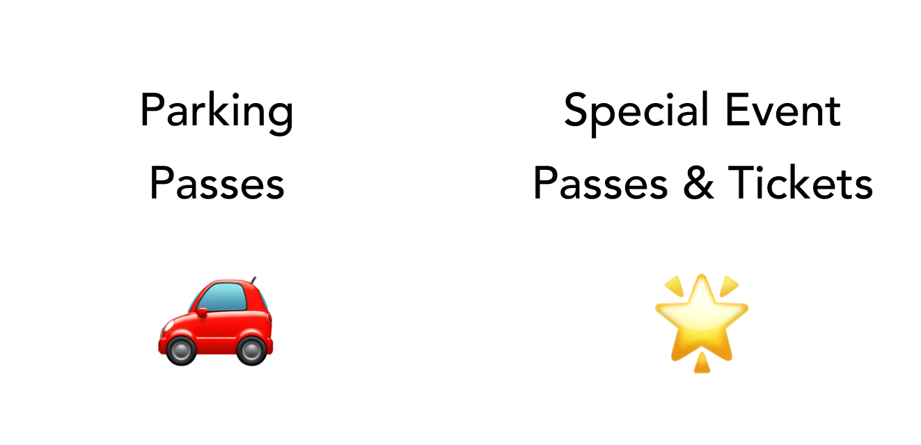 Parking and special event passes