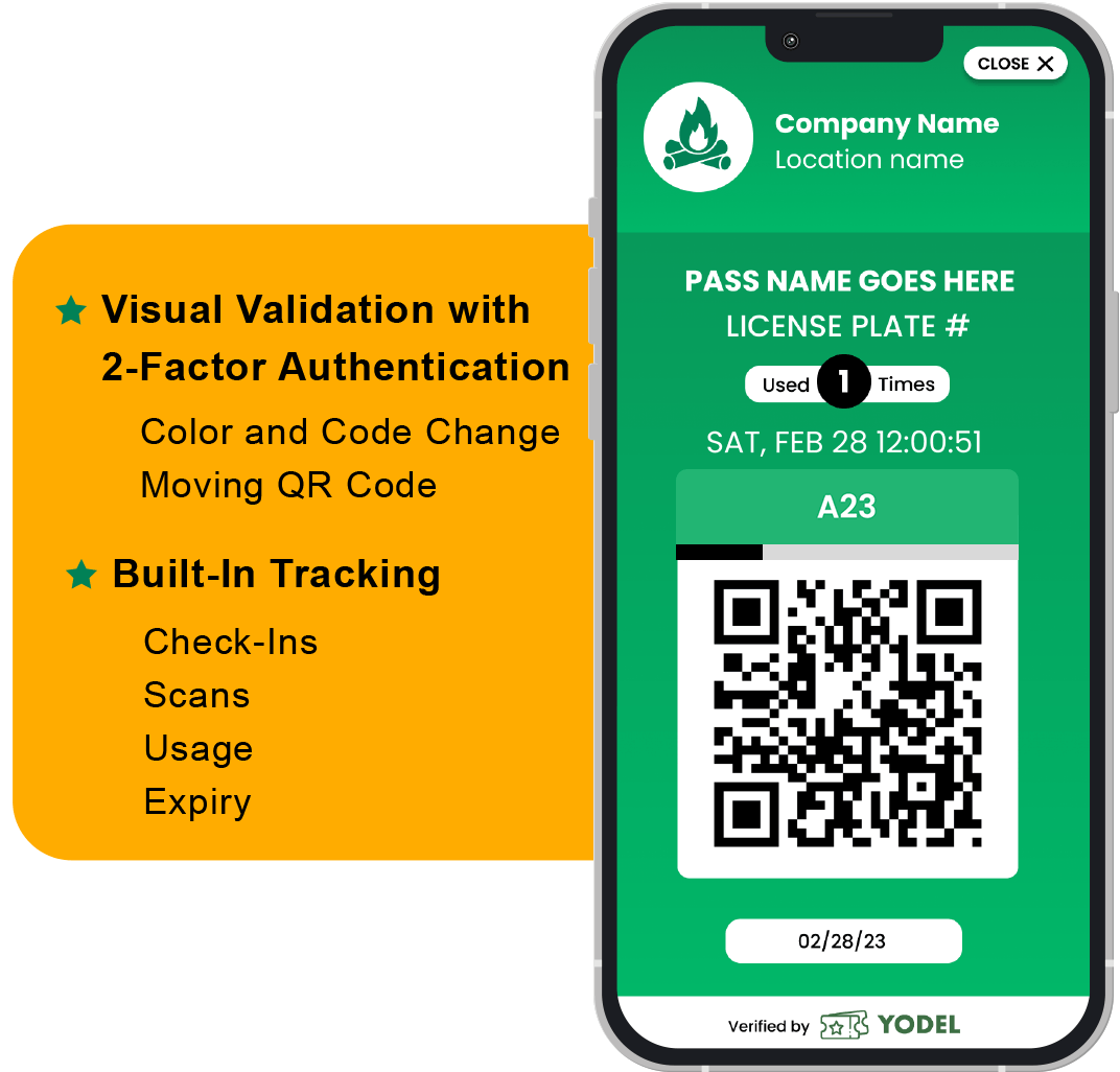 Visual validation with two-factor authentication. Built-in tracking.