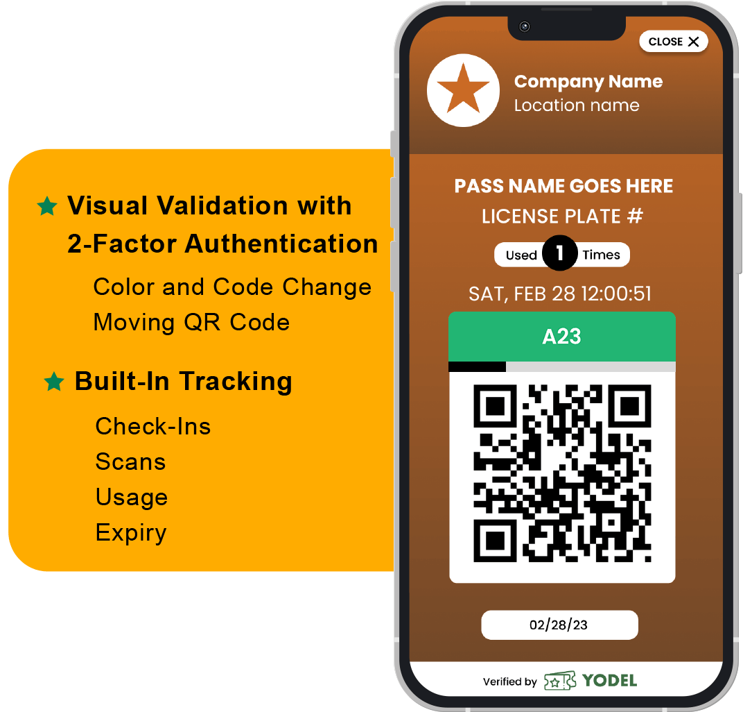 Visual validation with two-factor authentication. Built-in tracking.