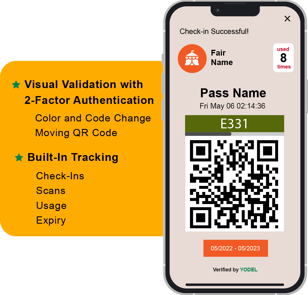 Visual validation with two-factor authentication. Built-in tracking.
