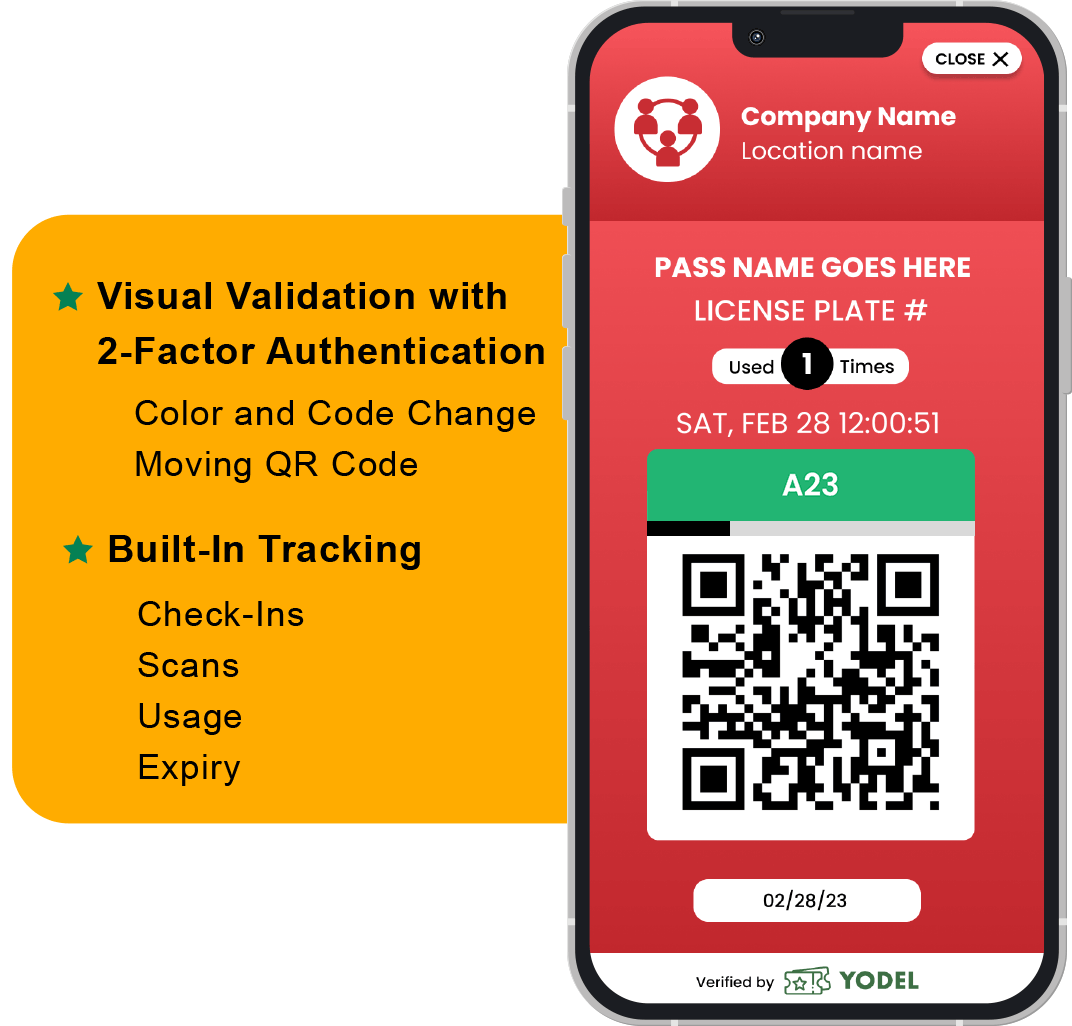 Visual validation with two-factor authentication. Built-in tracking.