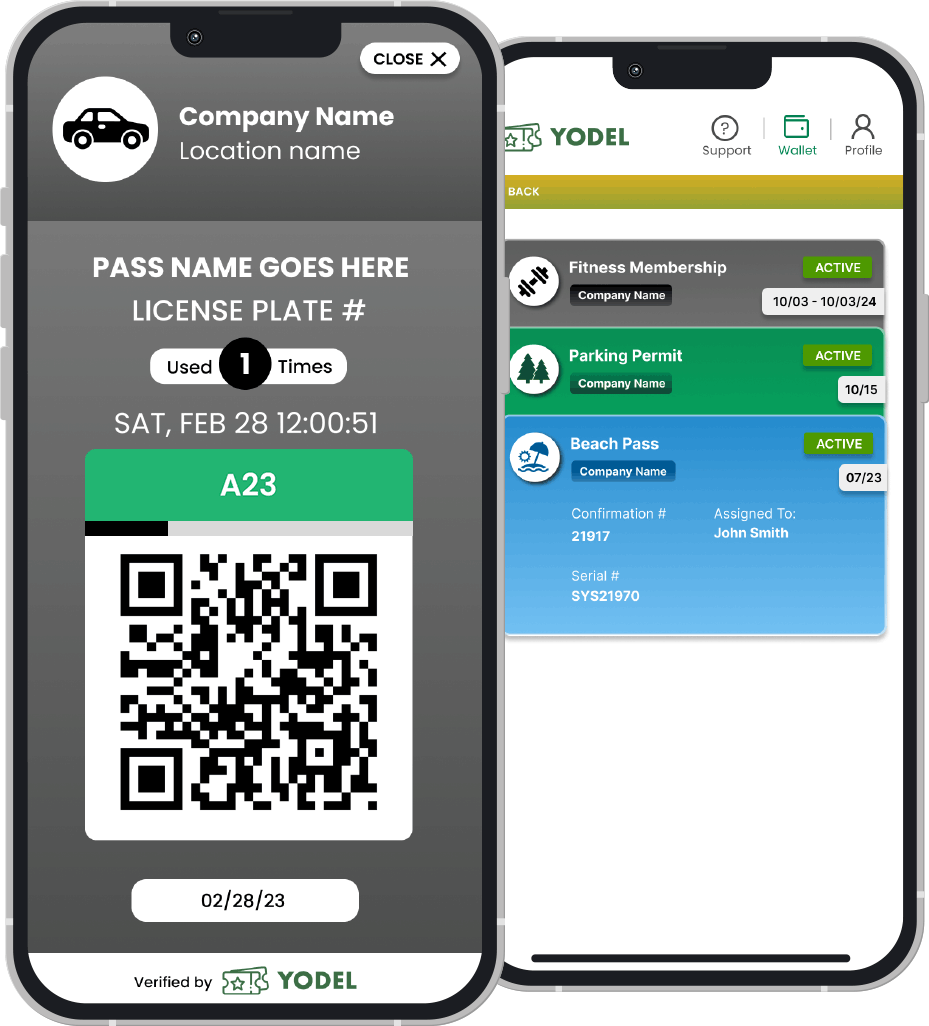 Yodel Pass can be used for a gated entrance Yodel Pass can be used for a gated entrance
